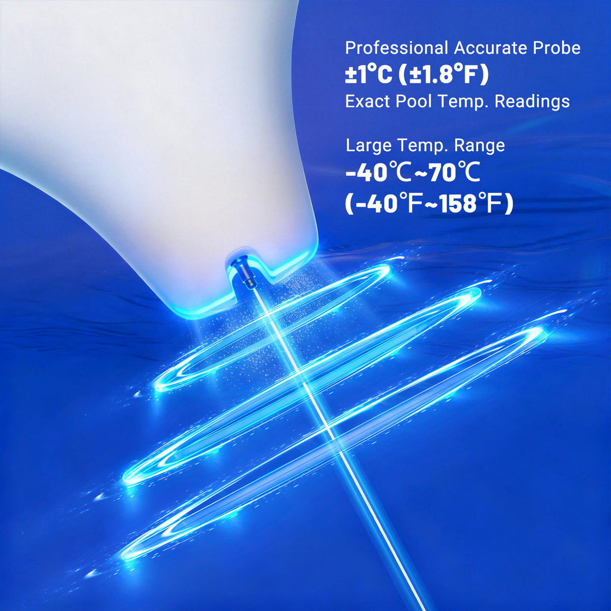 Thermomètre solaire pour piscine IBS-P05R avec lumière ambiante