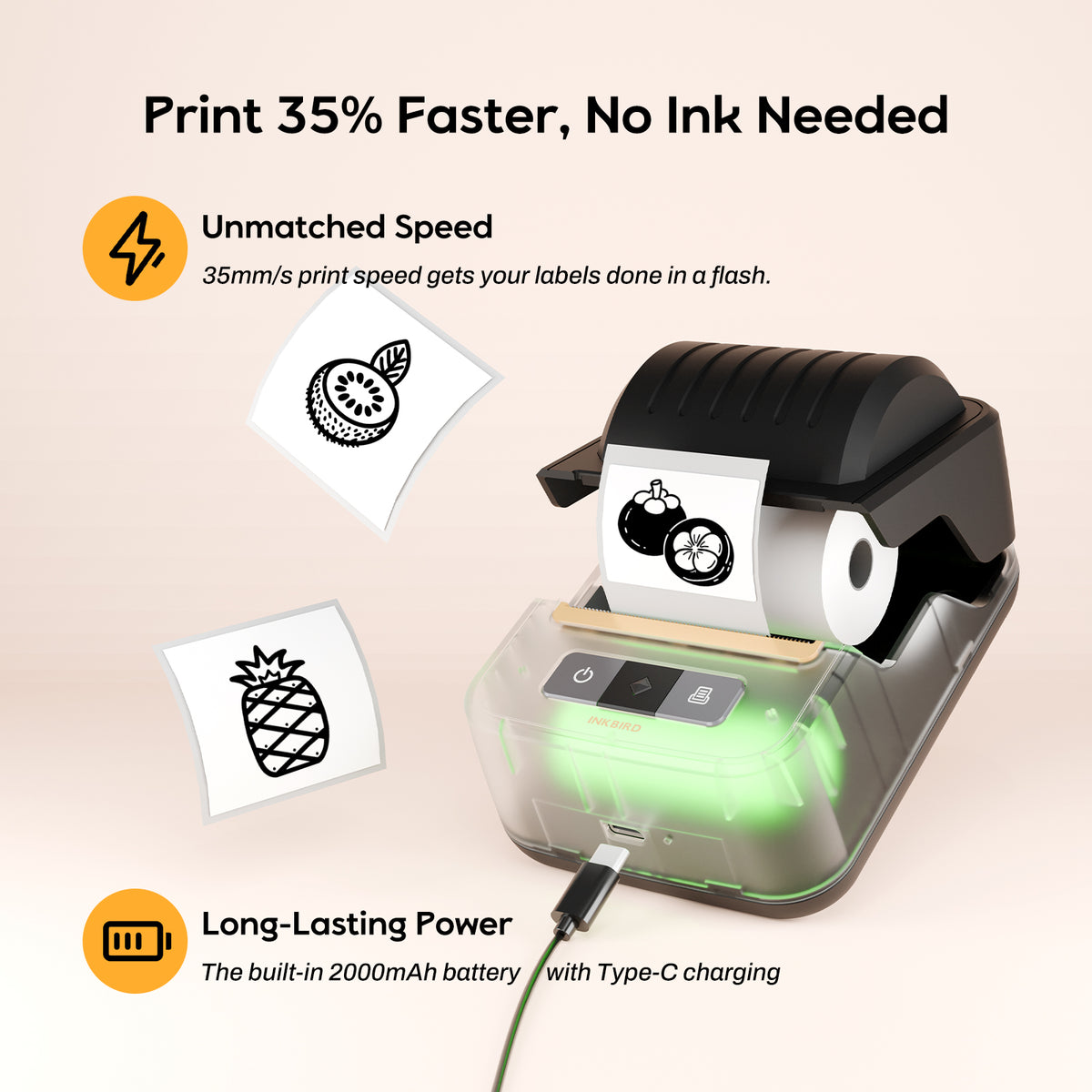 N20 Label Printer Fast Printing No Ink Needed