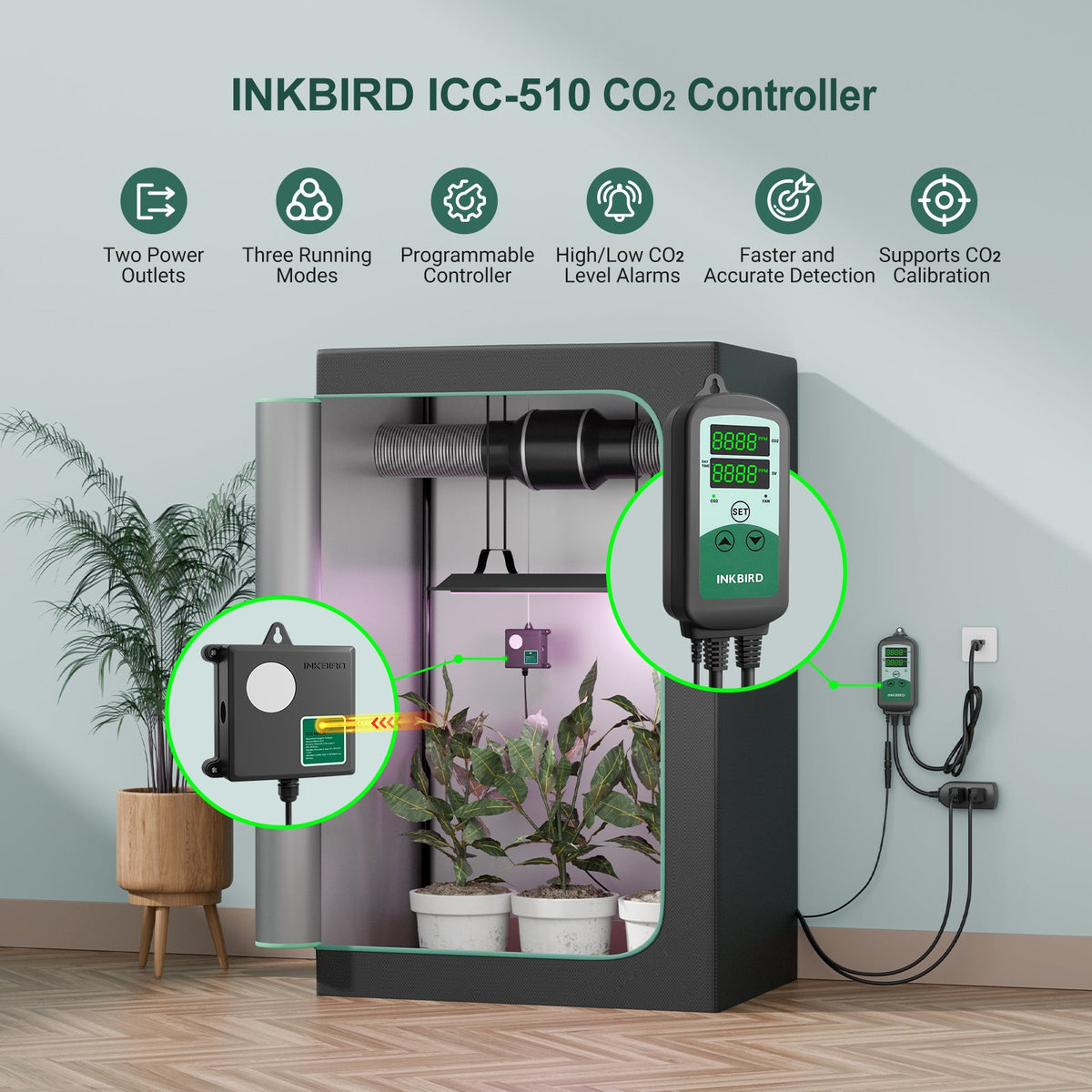Programmable CO2 Controller with S01 Sensor ICC - 510 - INKBIRD
