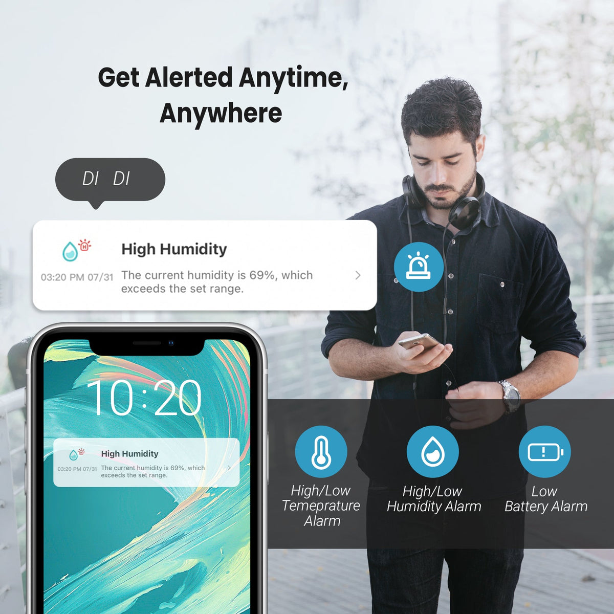Three Bluetooth Hygrometer Thermometer Set ITH - 11 - B with WiFi Gateway IBS - M2S - B - INKBIRD