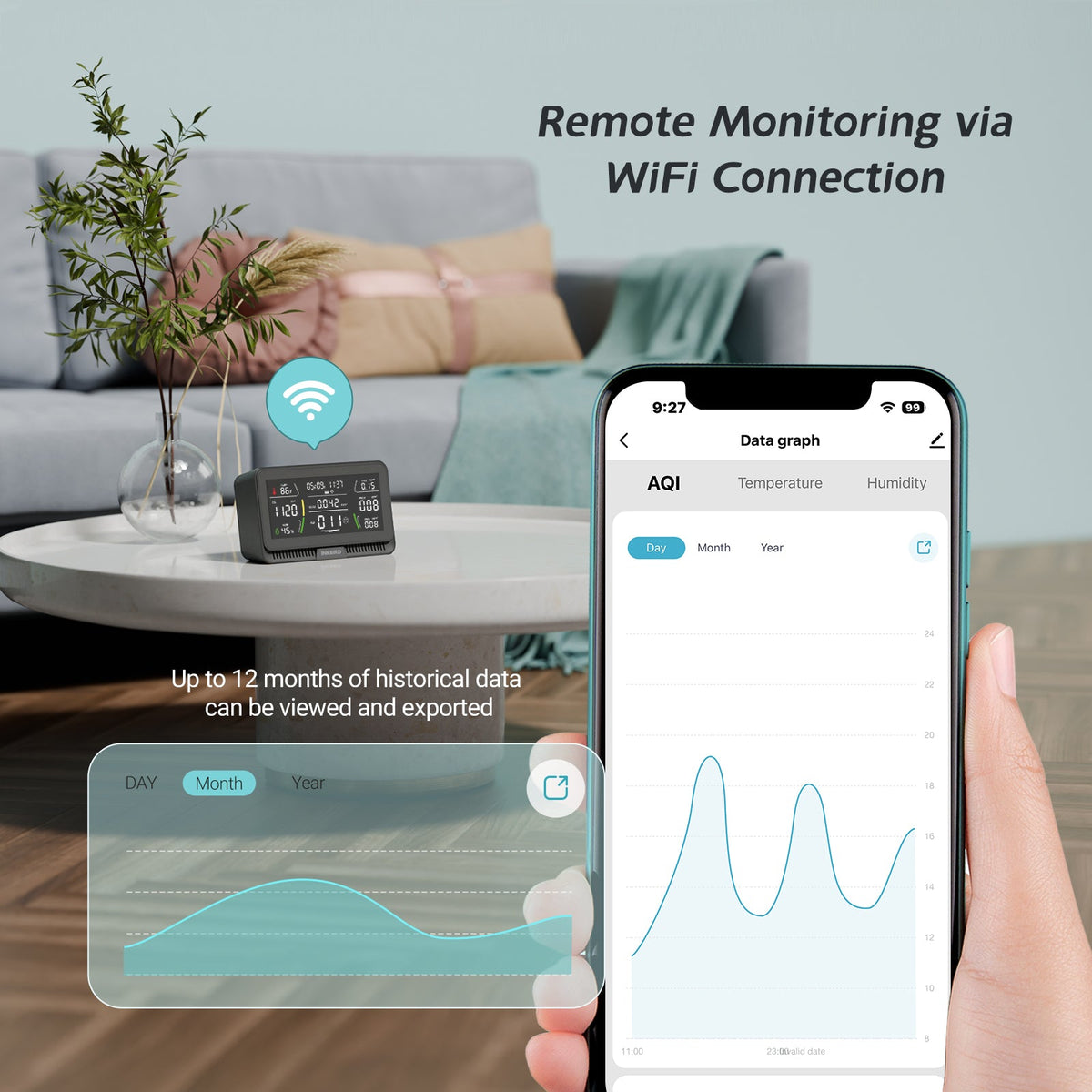 Wireless 10 - in - 1 Air Quality Monitor IAQM - 129 - W - INKBIRD