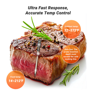 Termómetro de Carne WiFi e Bluetooth INT-14-BW