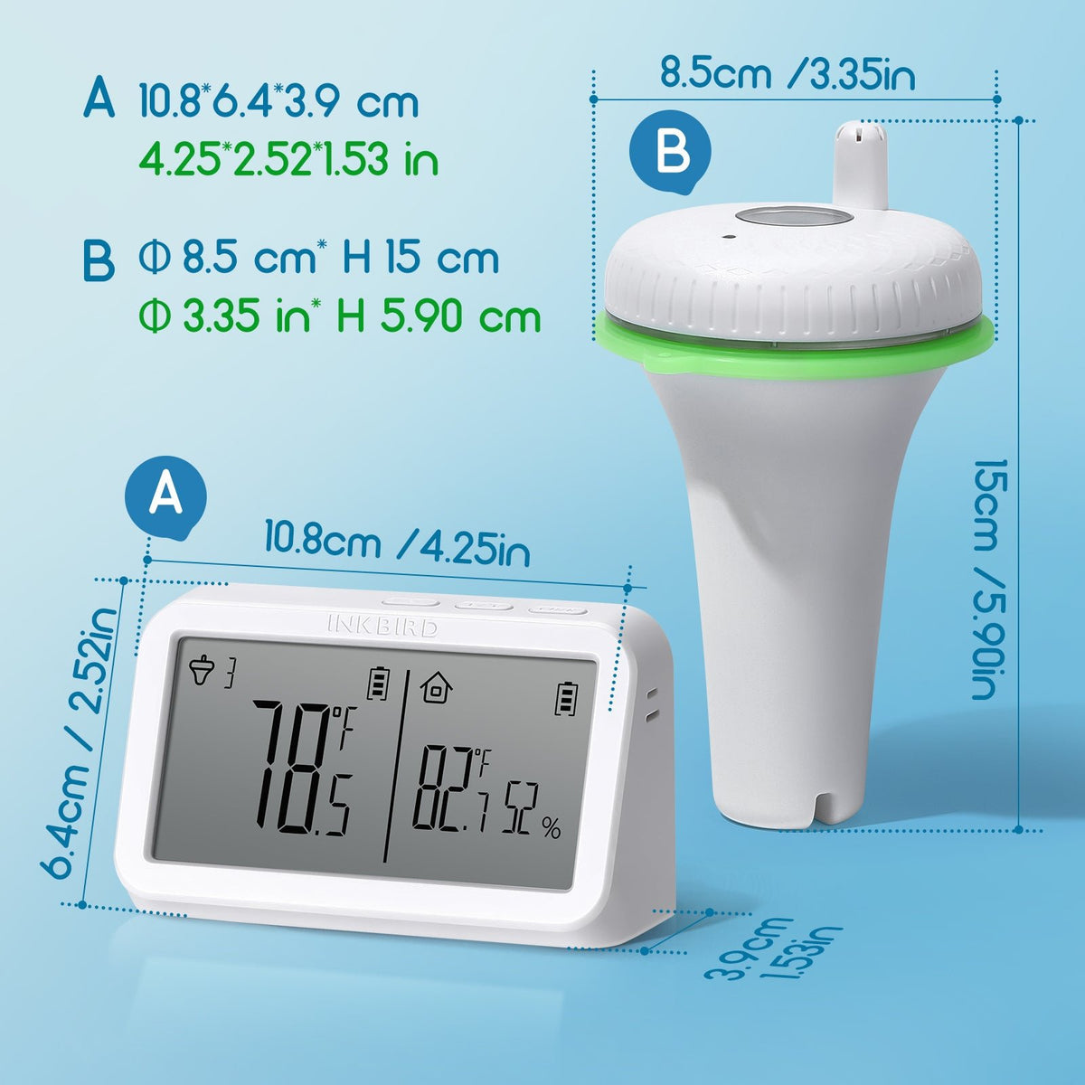 Remote Pool Thermometer Set IBS - P02R - INKBIRD
