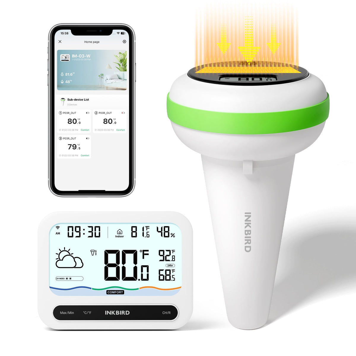 WiFi Pool Thermometer Set IBS - P03R+IM - 03 - W - INKBIRD