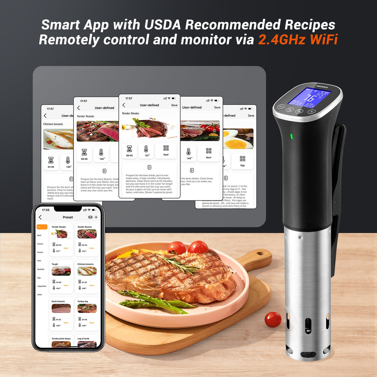 WiFi Sous Vide Cooker ISV - 300W - INKBIRD
