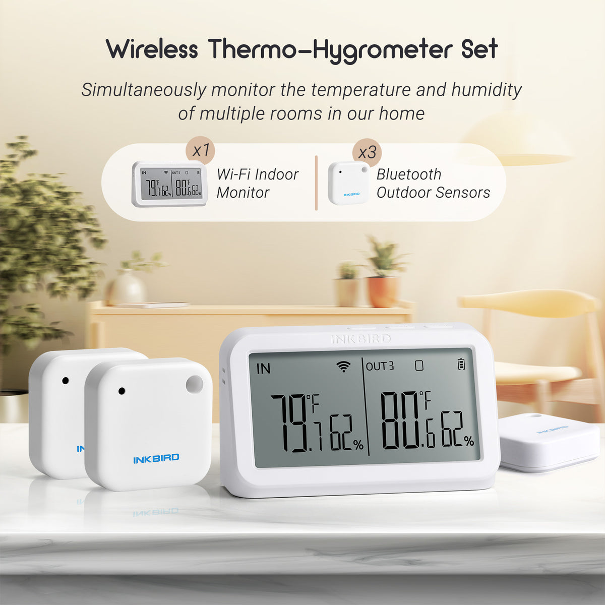 Wireless Thermo-Hygrometer Set IBS-TH2 IBS-M2