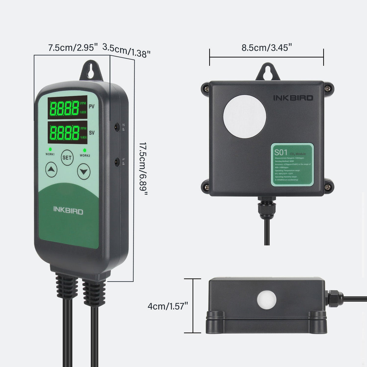 Programmable CO2 Controller with S01 Sensor ICC - 500T - INKBIRD